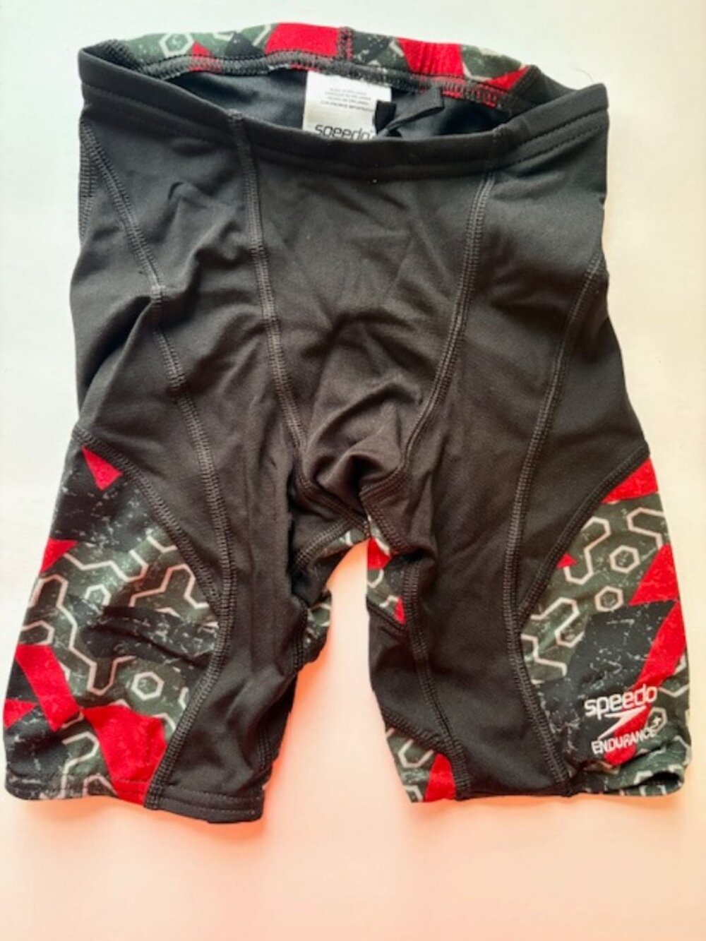 Speedo Ruse Blocks Jammer Youth Boys ML 22 Endurance+ Swimwear Maroon NEW